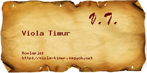 Viola Timur névjegykártya